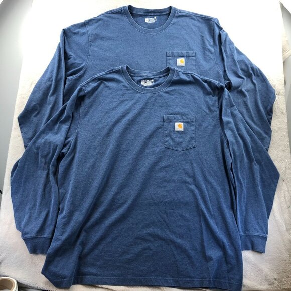 2 Carhartt Men Work T-Shirt Size 3XL Lot Of Two Loose Fit Long Sleeve Pocket Tee - Picture 9 of 9